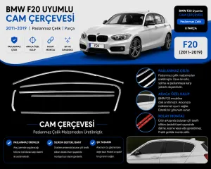 BMW 1 Serisi 2011-2019 (F20) Uyumlu Cam Çerçevesi Paslanmaz Çelik Parça