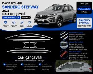 Dacia Sandero Stepway Djf 2021 Krom Cam Çerçevesi