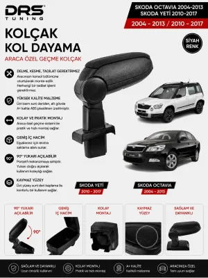 Skoda Octavia 2004 - 2013 / Yeti 2010 - 2017 Kolçak Kol Dayama Siyah