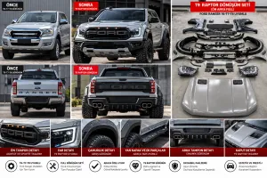 Ford Ranger Uyumlu T6-T7-T8 İçin T9 Raptor Dönüşüm (Ön Arka Full) Parça