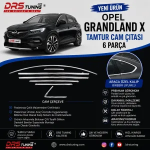 Opel Grandland X 2017-2021 Krom Cam Çıtası 6 Parça