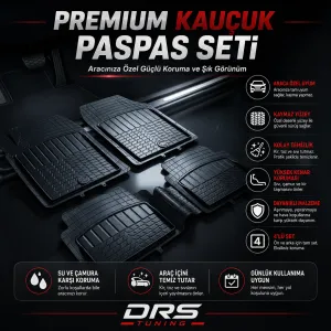 Honda Civic Uyumlu Uyumlu Universal Pufi Race Paspas Koyu Gri Renk Parça - Görsel 2