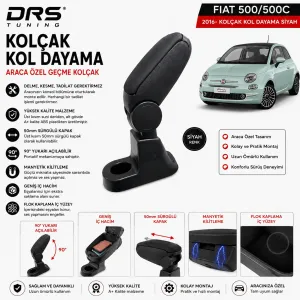 Fiat 500 / 500C 2016 - Kolçak Kol Dayama Siyah - Görsel 2