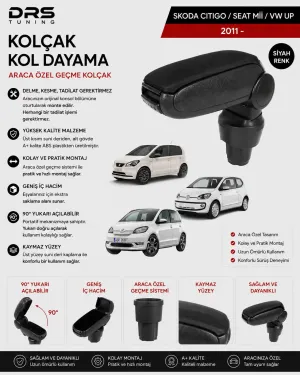 Skoda Citigo / Seat Mi̇i̇ / Up 2011 - 2020 (Aa) Kolçak Kol Dayama Siyah