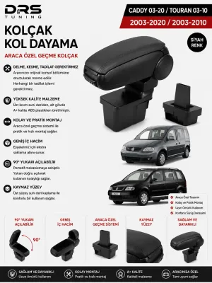 Drs Tuning Caddy 2003 - 2020 / Touran 2003 - 2015 Kolçak Kol Dayama Siyah