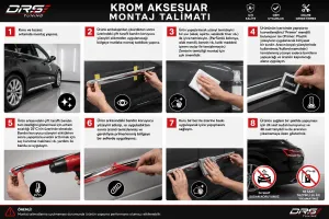 Drs Tuning Volkswagen Passat B8 Krom Kapı Eşik Koruması Edition Line 2015-2019 4 Parça - Görsel 2