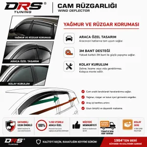 TOGG Uyumlu T10X 2023- Kromlu 4'lü Cam Rüzgarlığı - Görsel 2