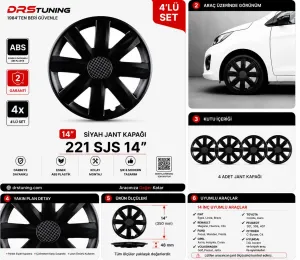 Drs Tuning Alfa Romeo Uyumlu 14 Inc Kırılmaz Parlak Siyah Jant Kapağı 1 Takım 4 Adet No:221