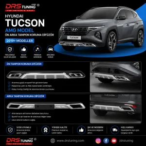 Hyundai Tucson Uyumlu Amg Model Ön Arka Tampon Koruma Difüzör 2019+