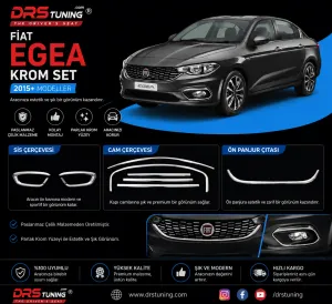 Fiat Egea Type 356 Uyumlu Cam Çerçevesi-Sis Çerçevesi-Ön Panjur Çıtası Krom Set 2015+