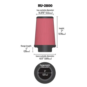 K&N Universal Hava Filtresi RU-2800 thumb 2
