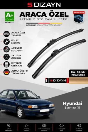 S-Dizayn Hyundai Lantra J1 Ön Cam Silecek Seti 1990-2000 Premium Araca Özel 50-45 Cm A+ Kalite Aocs-