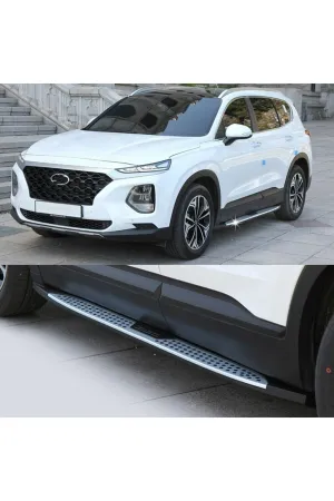 Hyundai Santa Uyumlu Fe 2019- Yan Basamak Koruma Side Step Bmw Style
