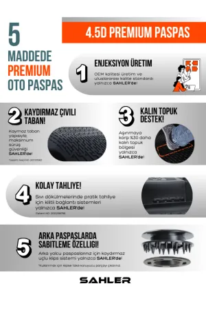 Skoda Octavia TSI EVO e-TEC 2020+ Uyumlu SAHLER Araca Özel 4.5D Havuzlu Oto Paspas - Octavia - Görsel 2
