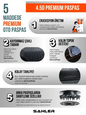 Sahler Hyundai Elantra 2021+ Uyumlu 4.5D Premium Havuzlu Oto Paspas ve Liner Marka 3D Bagaj Havuzu - Görsel 3