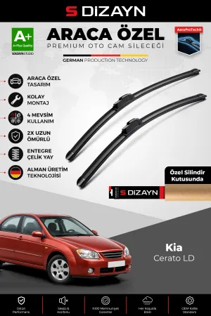 S-Dizayn Kia Cerato Ld Ön Cam Silecek Seti 2004-2009 Premium Araca Özel 60-40 Cm A+ Kalite Aocs-1747