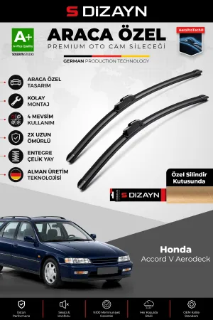 S-Dizayn Honda Accord V Aerodeck, Ce Hatchback Ön Cam Silecek Seti 1993-1998 Premium Araca Özel 50-4