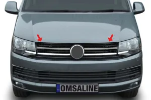 OMSA VW T6 Transporter Siyah Krom Ön Panjur 2 Parça (Camlı Van) 2015-2019 Arası thumb 3