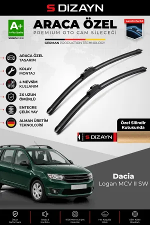S-Dizayn Dacia Logan Mcv Mcv Ii Sw Ön Cam Silecek Seti 2015-2020 Premium Araca Özel 55-48 Cm A+ Kali