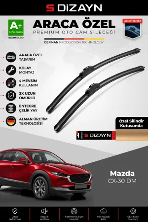 S-Dizayn Mazda Cx-30 Dm Ön Cam Silecek Seti 2019 Üzeri Premium Araca Özel 65-40 Cm A+ Kalite Aocs-18