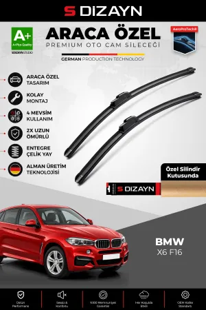 S-Dizayn Bmw X6 Ön Cam Silecek Seti 2014-2019 Premium Araca Özel 60-50 Cm A+ Kalite Aocs-2048