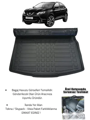 Sahler Nıssan Qashqai Visia 2014-2021 Uyumlu 4.5D Premium Havuzlu Oto Paspas ve Liner Marka 3D Bagaj Havuzu - Görsel 2