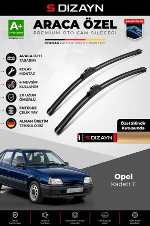 S-Dizayn Opel Kadett E Ön Cam Silecek Seti 1984-1991 Premium Araca Özel 45-45 Cm A+ Kalite Aocs-1895