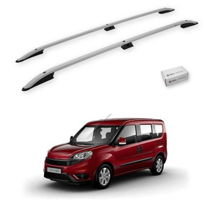 Turtle Fiat Doblo 2 2010-2022 / Uzun Şasi Tavan Çıtası Crown Gri