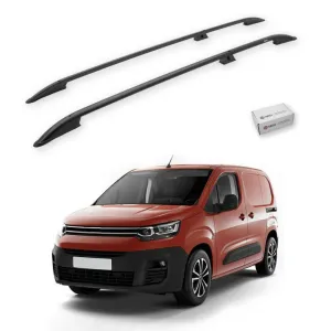 Turtle Citroen Berlingo 2019-2025 / Uzun Şasi Tavan Çıtası Crown Siyah