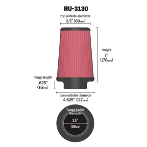 K&N Universal Hava Filtresi RU-3130 thumb 4