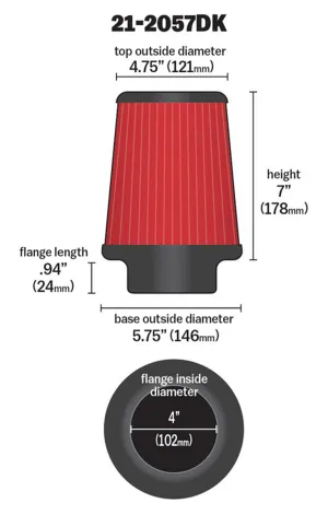 AEM Universal Hava Filtresi 21-2057DK - Görsel 2