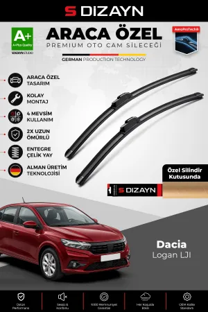 S-Dizayn Dacia Logan LJI Ön Cam Silecek Seti 2020 Üzeri Premium Araca Özel 60-40 Cm A+ Kalite AOCS-1