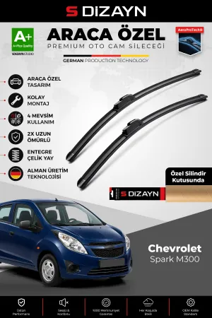 S-Dizayn Chevrolet Spark M300 Ön Cam Silecek Seti 2010-2015 Premium Araca Özel 60-35 Cm A+ Kalite Ao