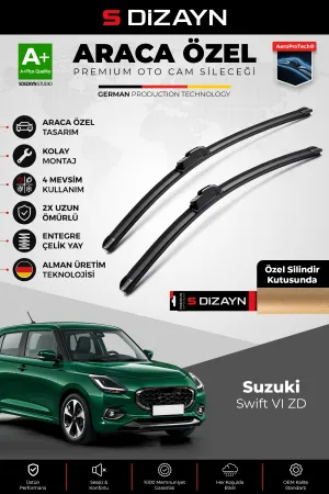 S-Dizayn Suzuki Swift Ön Cam Silecek Seti 2023 Üzeri Premium Araca Özel 50-48 Cm A+ Kalite Aocs-2057