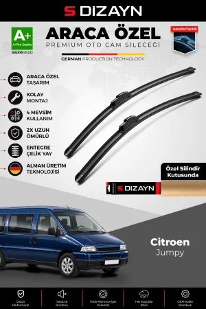 S-Dizayn Citroen Jumpy Ön Cam Silecek Seti 1994-2006 Premium Araca Özel 65-50 Cm A+ Kalite Aocs-1720