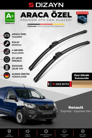 S-Dizayn Renault Express - Express Van Ön Cam Silecek Seti 2021 Üzeri Premium Araca Özel 55-40 Cm A+