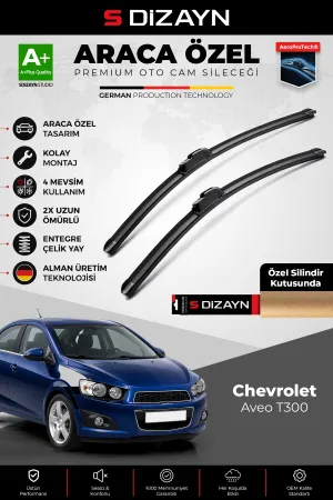 S-Dizayn Chevrolet Aveo T300 Ön Cam Silecek Seti 2011-2017 Premium Araca Özel 65-38 Cm A+ Kalite AOC