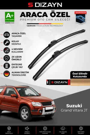 S-Dizayn Suzuki Grand Vitara JT Ön Cam Silecek Seti 2005-2015 Premium Araca Özel 48-48 Cm A+ Kalite