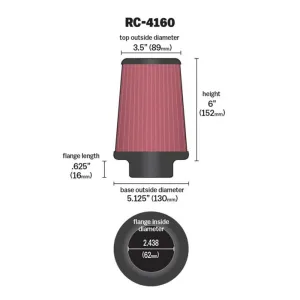 K&N Universal Hava Filtresi RC-4160 thumb 2