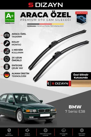 S-Dizayn Bmw 7 Serisi E38 Ön Cam Silecek Seti 1994-2001 Premium Araca Özel 60-60 Cm A+ Kalite Aocs-1