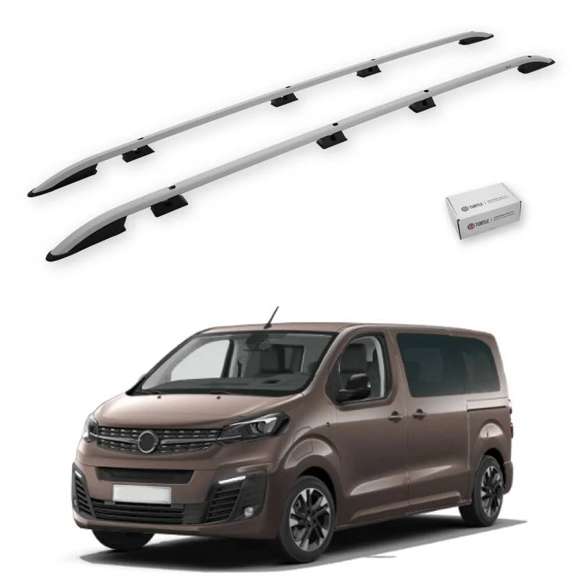 Turtle Opel Zafira Life (Mk3) 2019-2025 / Uzun Şasi Tavan Çıtası Crown Gri