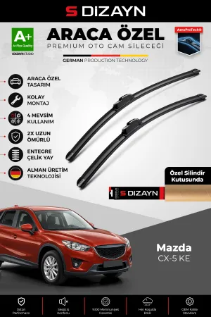 S-Dizayn Mazda Cx-5 Ke Ön Cam Silecek Seti 2012-2017 Premium Araca Özel 60-45 Cm A+ Kalite Aocs-1759