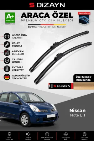 S-Dizayn Nissan Note E11 Ön Cam Silecek Seti 2005-2013 Premium Araca Özel 60-35 Cm A+ Kalite Aocs-17