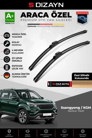 S-Dizayn Ssangyong / Kgm Rexton Y400 Ön Cam Silecek Seti 2017 Üzeri Premium Araca Özel 65-50 Cm A+ K