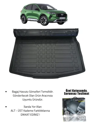 Sahler  Kuga 2020+ Uyumlu 4.5D Premium Havuzlu Oto Paspas ve Liner Marka 3D Bagaj Havuzu - Görsel 2