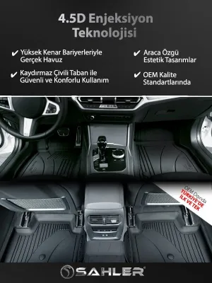 Sahler Skoda Superb 2015-2023 Uyumlu 4.5D Premium Havuzlu Oto Paspas ve Liner Marka 3D Bagaj Havuzu - Görsel 2