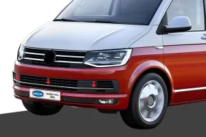 OMSA VW T6 Transporter Krom Ön Tampon Alt Çıtası 3 Parça 2015-2018 Arası thumb 3