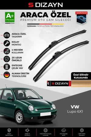S-Dizayn Vw Lupo Ön Cam Silecek Seti 1998-2003 Premium Araca Özel 53-48 Cm A+ Kalite Aocs-2080