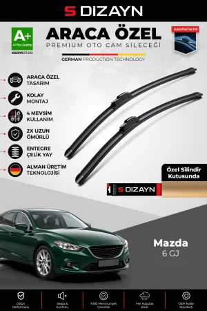 S-Dizayn Mazda 6 Gj Ön Cam Silecek Seti 2012-2023 Premium Araca Özel 60-45 Cm A+ Kalite Aocs-1758