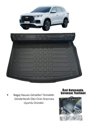 Sahler Chery Tiggo 8 Pro / Max 2022-2025 Uyumlu 4.5D Premium Havuzlu Paspas ve Liner Marka 3D Bagaj Havuzu - Görsel 2